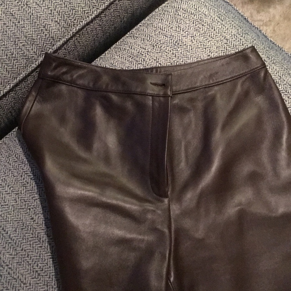 Leather slacks